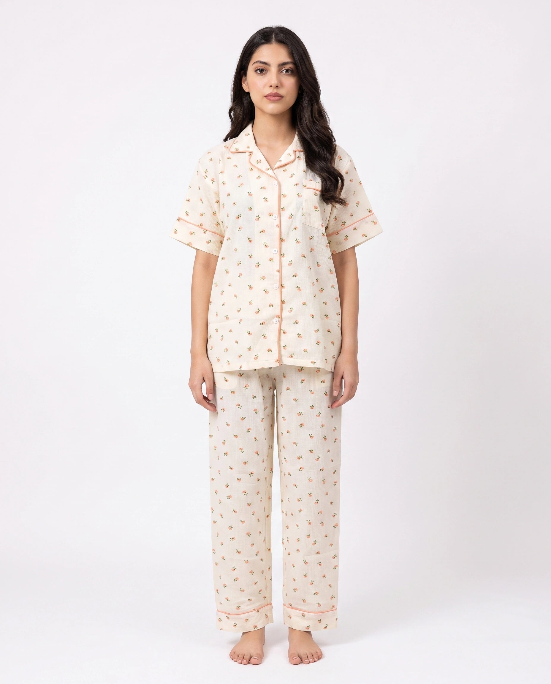 Linen Pajama Suit - Midnight Stripe
