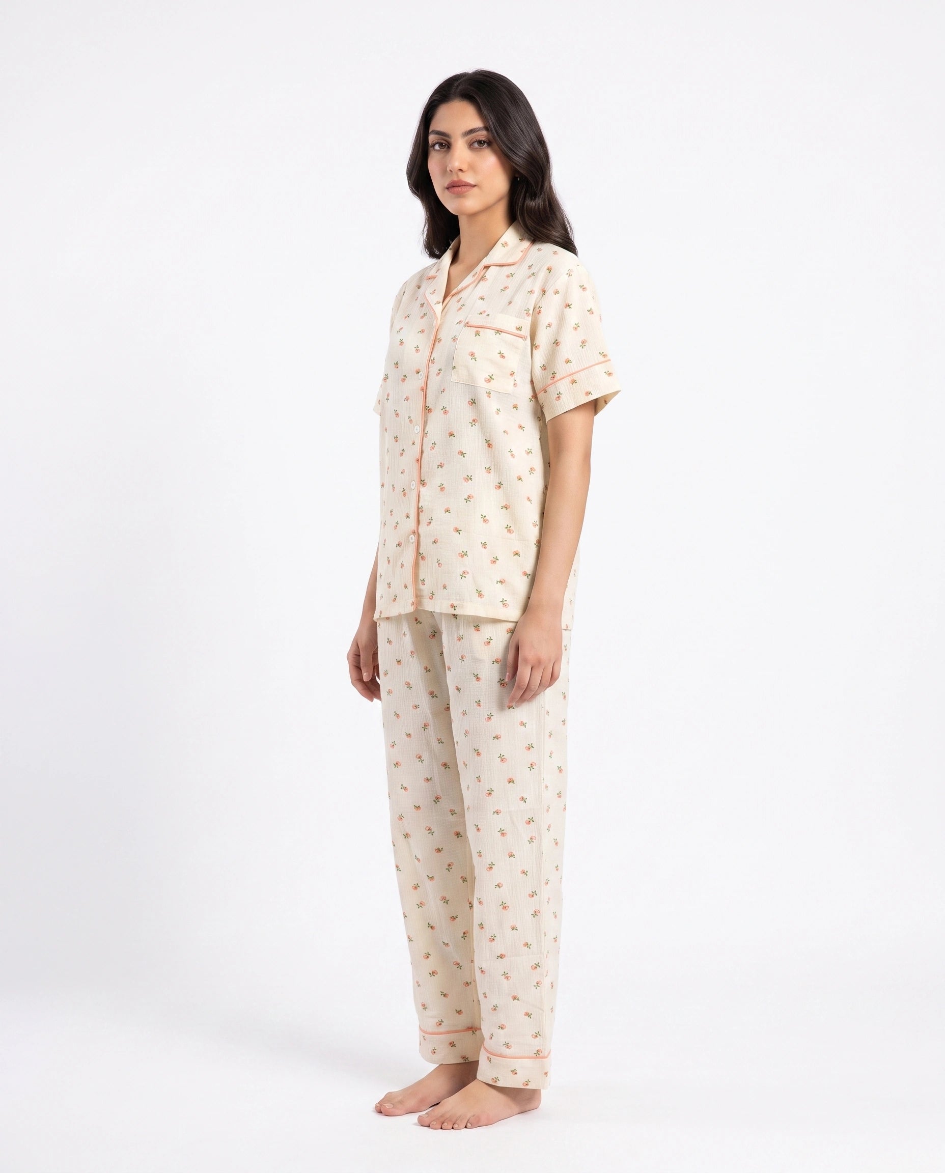 Linen Pajama Suit - Midnight Stripe