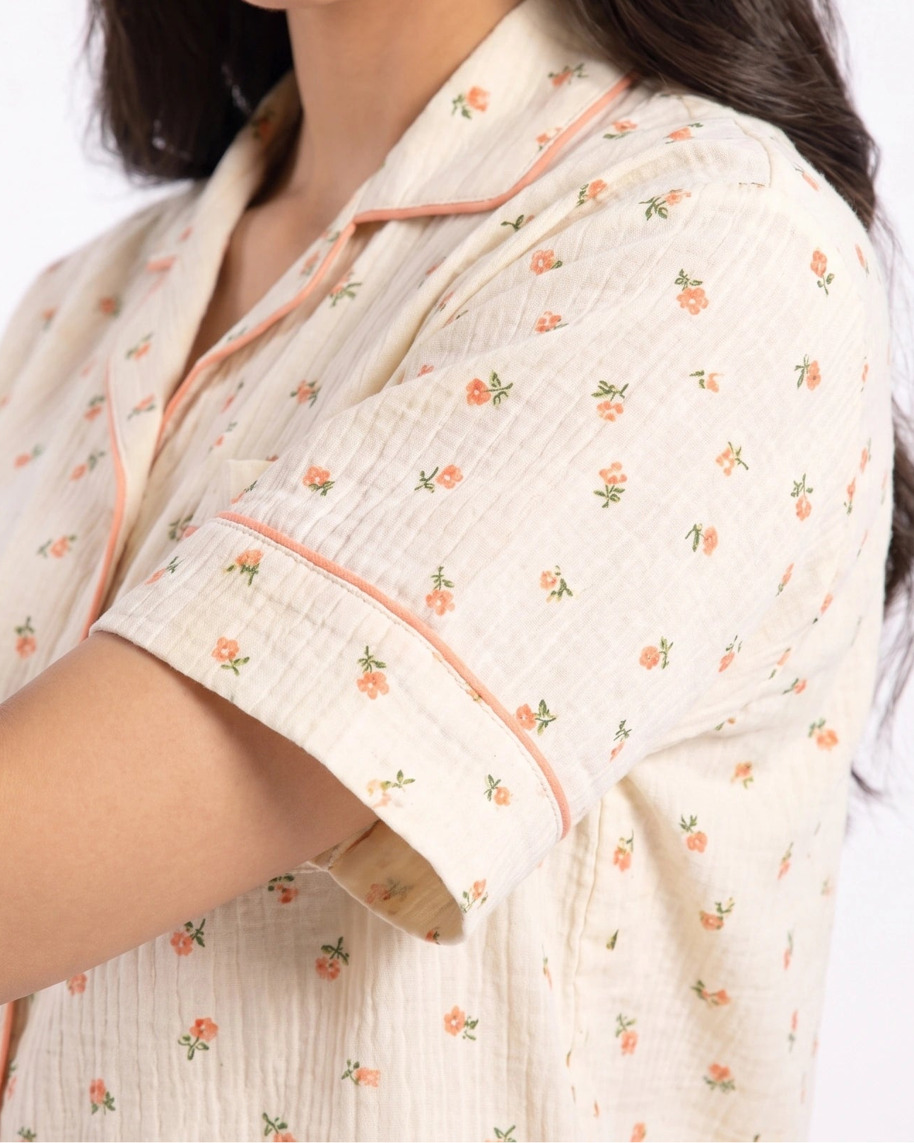 Linen Oversized PJ Set - Floral Breeze